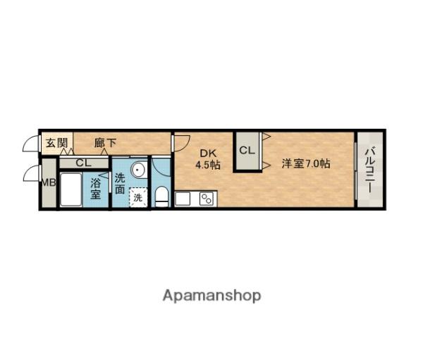 メルツハイム北村(1DK/6階)の間取り写真