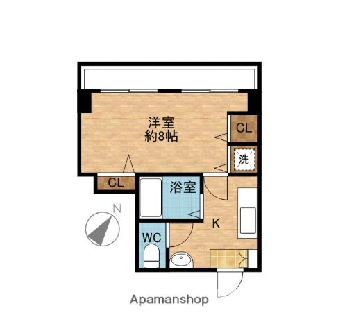 イーズ南春日丘(1K/4階)の間取り写真