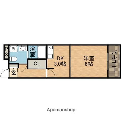 カーサ・ロサード(1DK/3階)の間取り写真