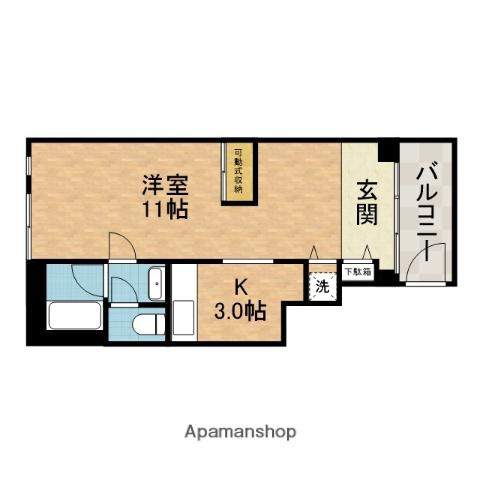 はっぴい・かむ(1K/2階)の間取り写真