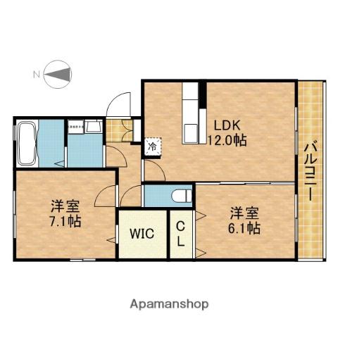 ジョリーメゾンノール(2LDK/2階)の間取り写真