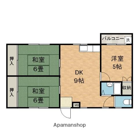 西町ロイヤルマンション(3DK/2階)の間取り写真
