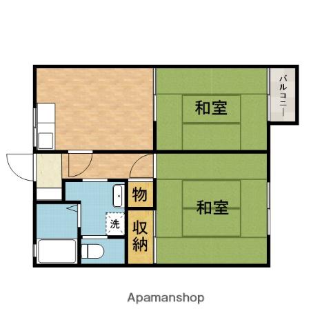 リバティパレス(2DK/2階)の間取り写真