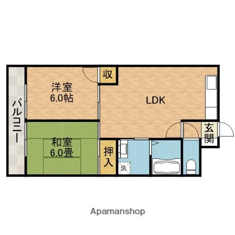リッチメイトデマル(2LDK/3階)の間取り写真