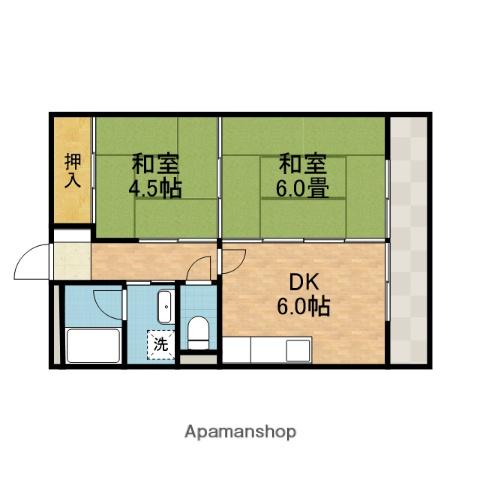 ファゼンダ宮野(2DK/2階)の間取り写真