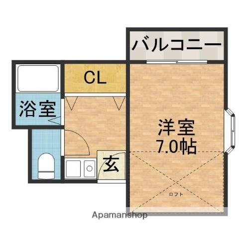 エクセレント清恒(1K/3階)の間取り写真