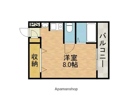 フェリセ富田(ワンルーム/1階)の間取り写真