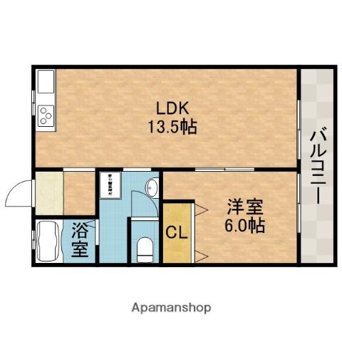 西田マンション(1LDK/1階)の間取り写真