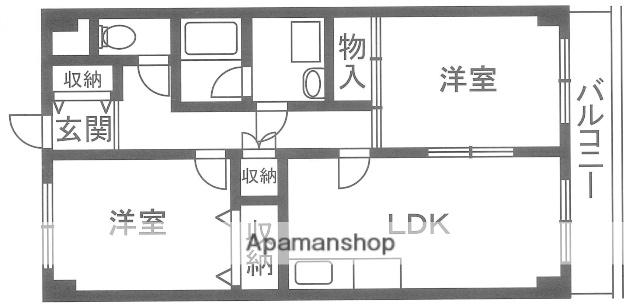 ハイムーン天神(2LDK/3階)の間取り写真