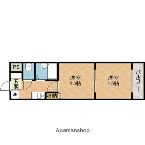 シティハウスグリンデル(2K/4階)の間取り写真