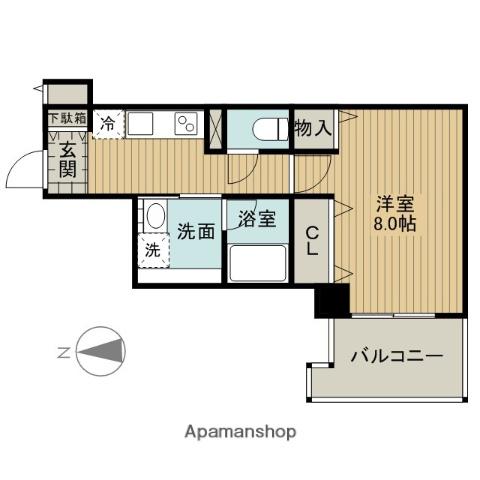 アダージオ(1K/5階)の間取り写真