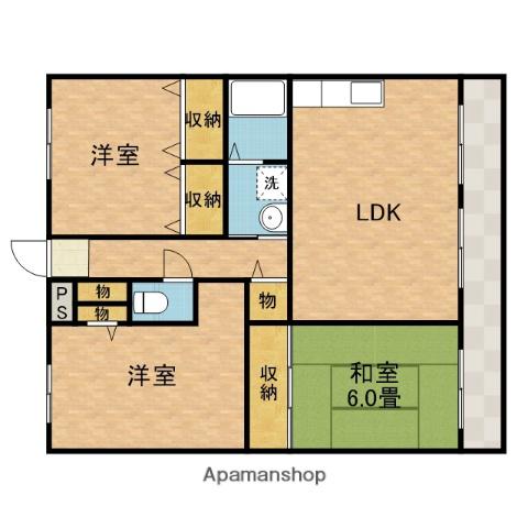 フレーバーフラッツ(3LDK/2階)の間取り写真