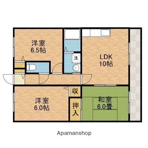 フレーバーフラッツ(3LDK/2階)の間取り写真