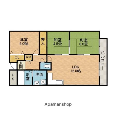 ルーガーデニア(3LDK/1階)の間取り写真