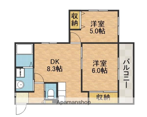 カーザエスペランサ(2DK/3階)の間取り写真