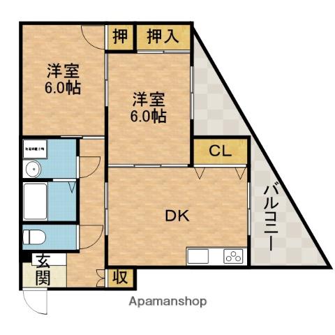 シマダコーポレーション(2DK/2階)の間取り写真