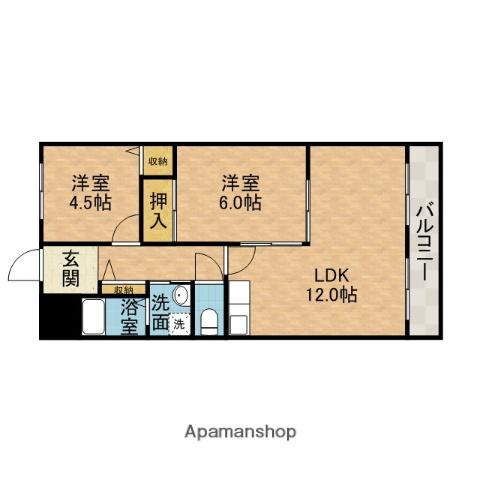 メゾンソレイユ(2LDK/2階)の間取り写真