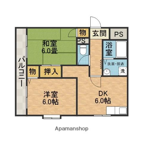 735柳ビル(2DK/2階)の間取り写真