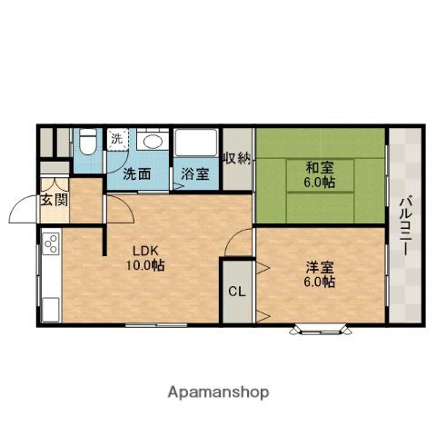 城南パレス(2LDK/3階)の間取り写真