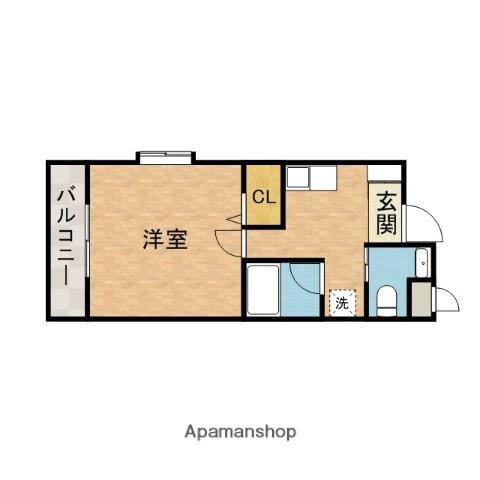 グランベール京口(1K/5階)の間取り写真