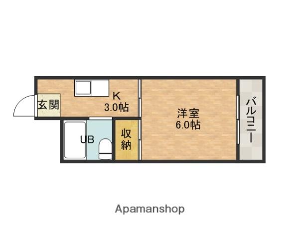 松原梅本ハイツ(1K/2階)の間取り写真