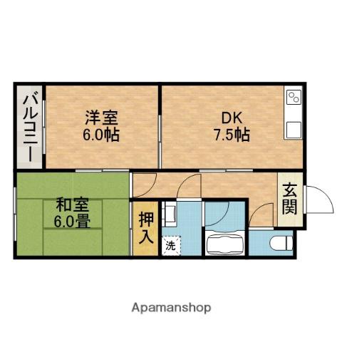 シエテ高槻マンション(2DK/1階)の間取り写真