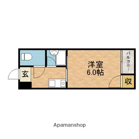 アーバンライフミレイ(1K/4階)の間取り写真