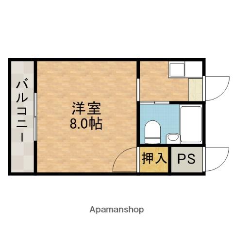 フラットピア(1K/3階)の間取り写真