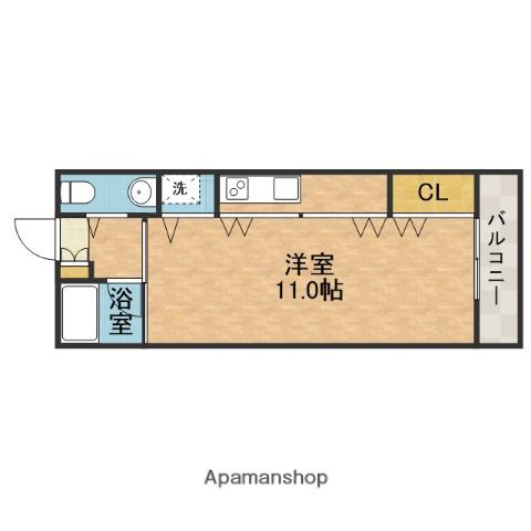 阪急電鉄京都線 高槻市駅 徒歩1分 9階建 築21年(ワンルーム/8階)の間取り写真