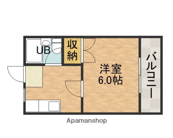 ウェルシィー氷室(1K/1階)の間取り写真