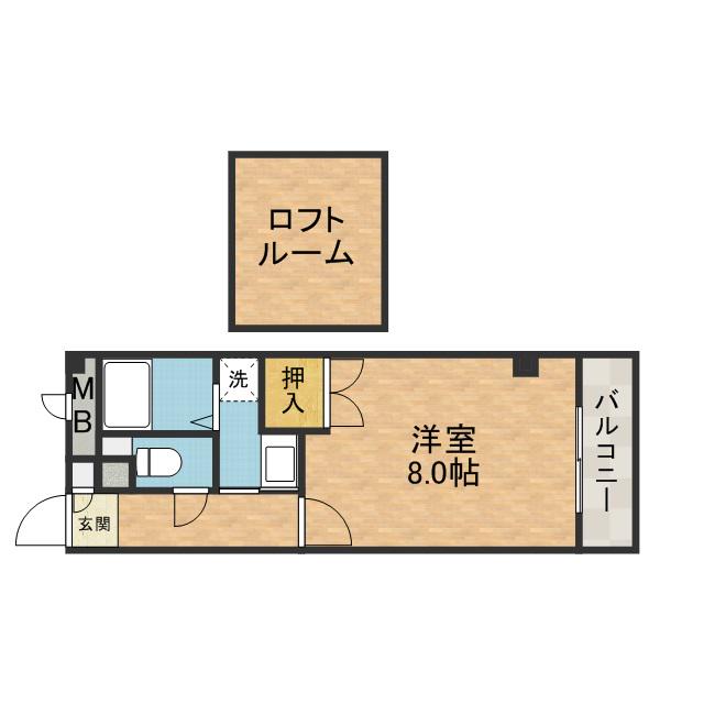 エトワールエムティースリー(1K/4階)の間取り写真