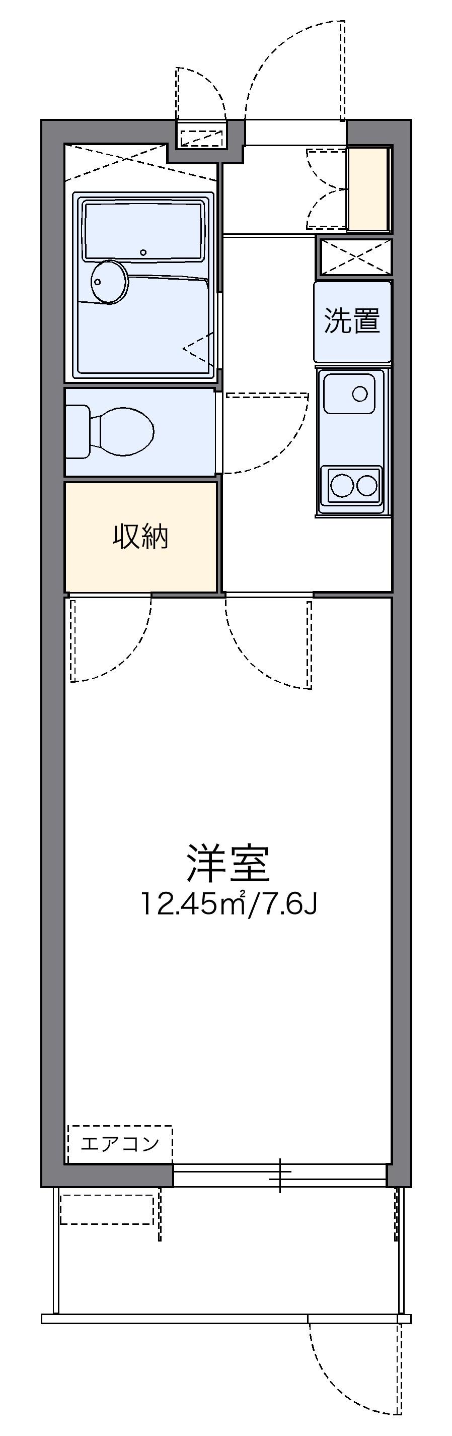 レオパレスドリームハイツ氷室(1K/1階)の間取り写真