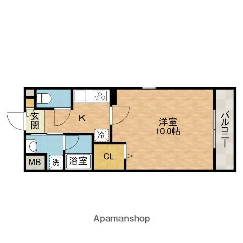 ミリアディたかつき(1K/2階)の間取り写真