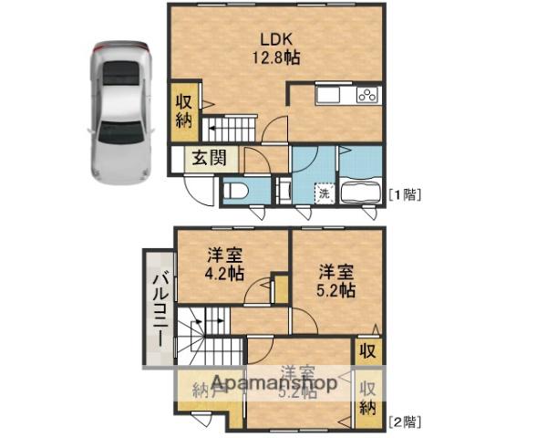 城西町テラスハウス(3LDK)の間取り写真