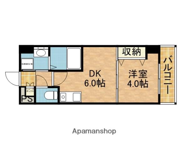 プレステージ4芥川(1DK/4階)の間取り写真