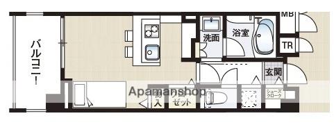 THE GARDEN SUITE(ワンルーム/3階)の間取り写真