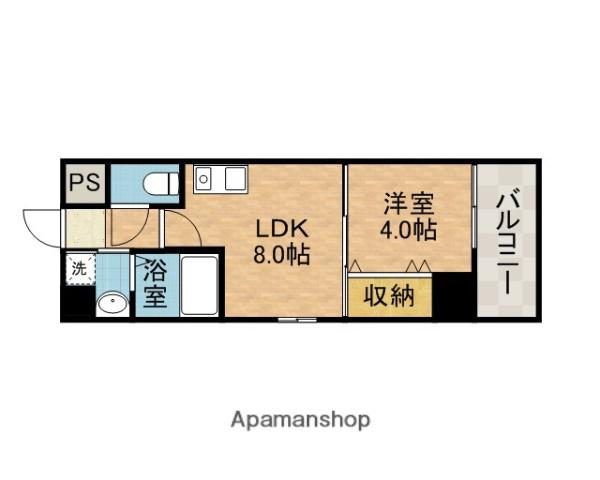 プレステージ5京口(1LDK/2階)の間取り写真