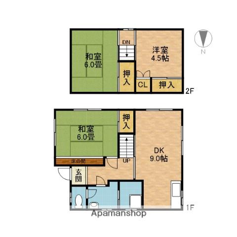 阪急電鉄京都線 富田駅(大阪) 徒歩12分 2階建 築45年(3DK)の間取り写真