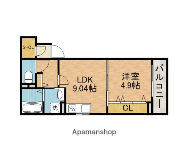 プレステージⅥ京口(1LDK/2階)の間取り写真