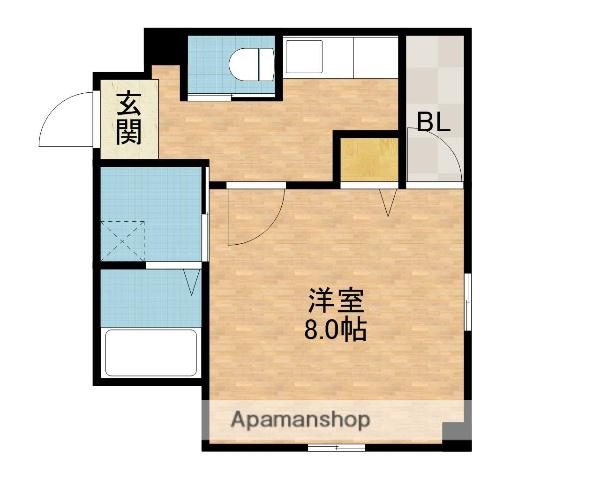 アップルハイツ上田辺(1K/2階)の間取り写真