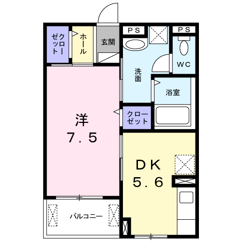 ルノワール(1DK/3階)の間取り写真