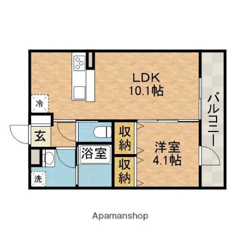 ウエスタンハイツ茨木駅前(1LDK/2階)の間取り写真