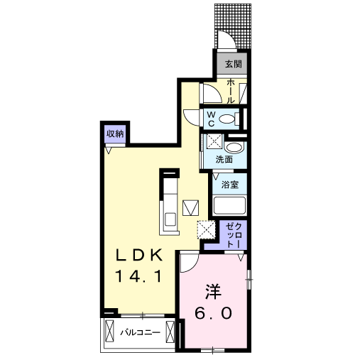 パインルーツⅢ(1LDK/1階)の間取り写真