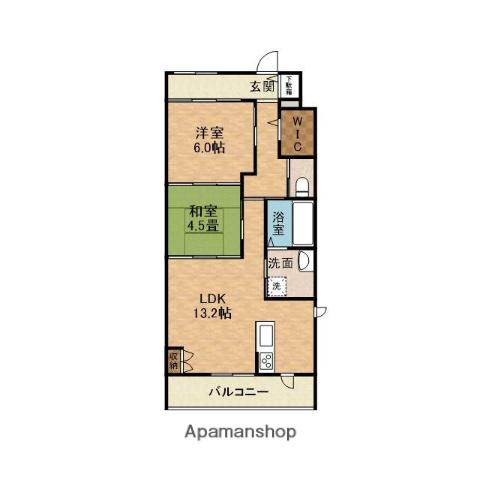 母力たかつき(2LDK/3階)の間取り写真