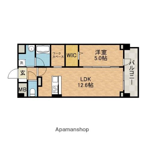 パトリアグランデ(1LDK/6階)の間取り写真