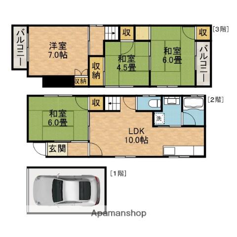 阪急電鉄京都線 上牧駅(大阪) 徒歩13分 2階建 築40年(4LDK)の間取り写真