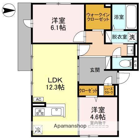 D-ROOM高槻市宮田町3丁目PJ(2LDK/1階)の間取り写真