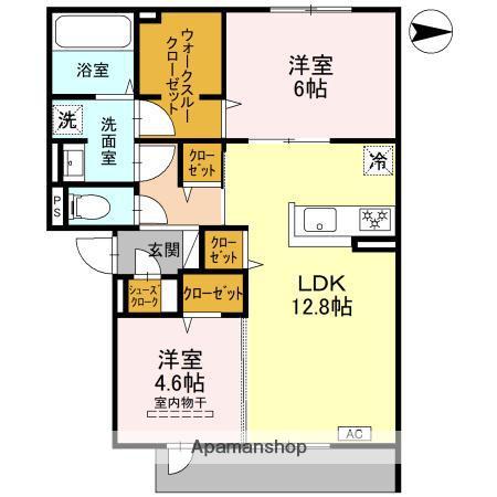 D-ROOM高槻市宮田町3丁目PJ(2LDK/3階)の間取り写真