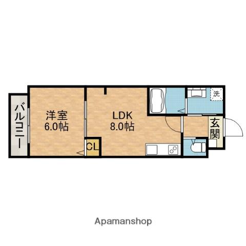 ジーイーセットノース(1LDK/3階)の間取り写真