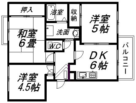 シティーコートSUMISHOⅡ(3DK/3階)の間取り写真